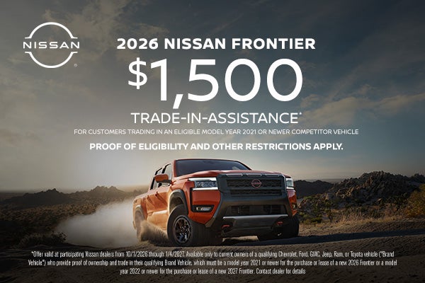 2026 FRONTIER $1,500 TRADE IN ASSISTANCE 